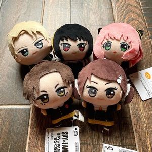 SpyxFamily Set of 5 Chibigurumi Ball Chain Keychain Plushies